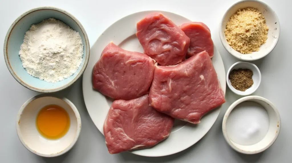 Ingredients for fried venison steak